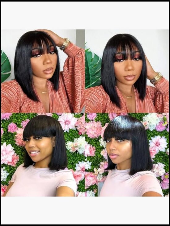 Short Bob Wig Human Hair Glueless 2x4 HD Lace Closure Ready to Go Beginner main image 6